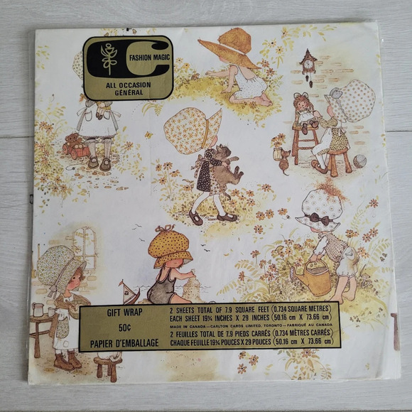 3/$25 Vintage Holly Hobbie Gift Wrap Wrapping Paper All Occasions x3 - Picture 3 of 3